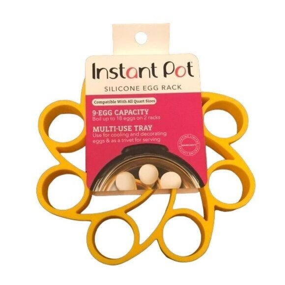NEW Instant Pot Yellow Official Silicone Egg Holder rack holds 9 cooling… - Picture 1 of 5